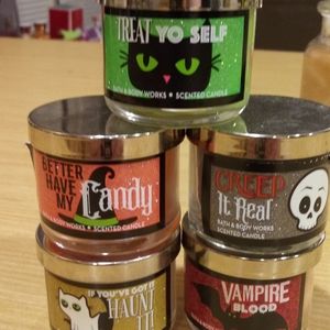 Bundle five halloween theme bath and body candles